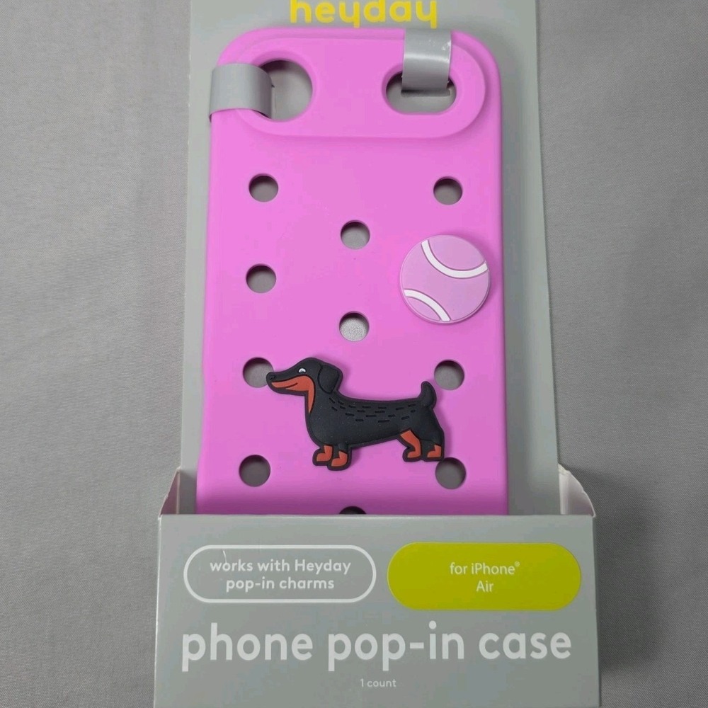Heyday Pop In Phone Case iPhone Air Silicone Charms Dachshund Dog Pink
